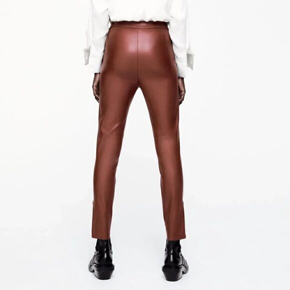 ZARA LEATHER LEGGINGS  - Picture 7 of 10
